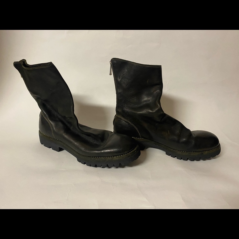 guidi 1896, Black Back Zip Boots Vibram 788V